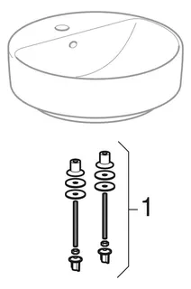 Geberit VariForm Aufsatzwaschtisch, rund mit HLB, d: 45cm, ohne Überlauf, weiß, KeraTect – Bild 5
