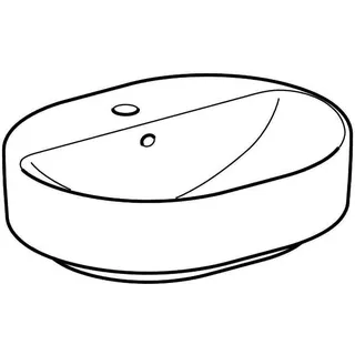 Geberit VariForm Aufsatz-Waschtisch, elliptisch mit HLB, 50x40cm, mit Überlauf, weiß, KeraTect – Bild 3