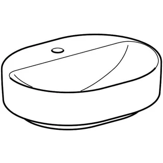 Geberit VariForm Aufsatz-Waschtisch, elliptisch mit Hahnlochbank, 50x40cm, ohne Überlauf, weiß – Bild 2