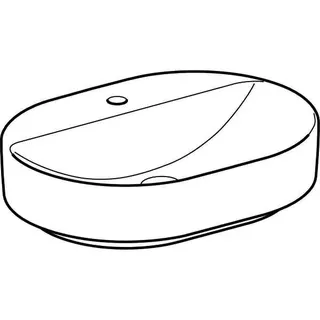 Geberit VariForm Aufsatz-Waschtisch, elliptisch mit Hahnlochbank, 60x45cm, ohne Überlauf, weiß – Bild 2