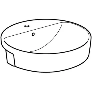 Geberit VariForm Halbeinbauwaschtisch, rund d: 50cm, m. Hl, mit Überlauf, weiß, KeraTect – Bild 3