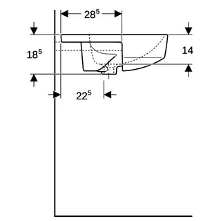 Geberit VariForm Halbeinbauwaschtisch, rund d: 50cm, m. Hl, mit Überlauf, weiß, KeraTect – Bild 5