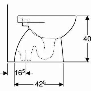 Geberit Renova Stand-WC Tiefspüler, Abg.verti teilgeschl.Form, T:53cm, weiß, KeraTect – Bild 5