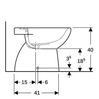 Geberit Renova Standbidet, teilgeschl.Form T:52cm, mit Überlauf, weiß, KeraTect – Bild 5