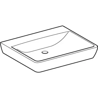 Geberit Renova Comfort Waschtisch barrierefrei 65x55cm, ohne Hahnloch, ohne Überlauf, weiß – Bild 3