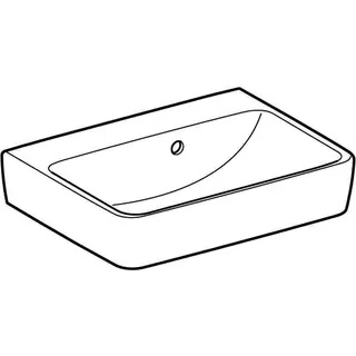 Geberit Renova Plan Handwaschbecken, 50x38cm ohne Hahnloch, mit Überlauf, weiß – Bild 3