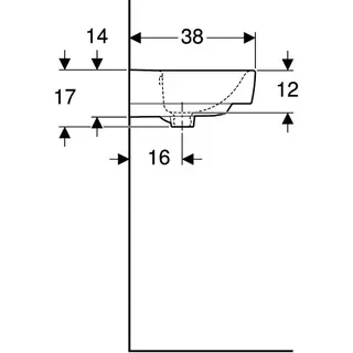 Geberit Renova Plan Handwaschbecken, 50x38cm ohne Hahnloch, mit Überlauf, weiß, KeraTect – Bild 5