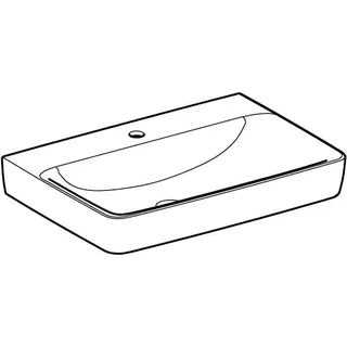 Geberit Renova Plan Waschtisch, 70x48cm mit Hahnloch, ohne Überlauf, weiß – Bild 3
