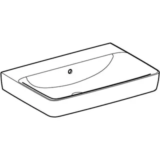 Geberit Renova Plan Waschtisch, 70x48cm ohne Hahnloch, mit Überlauf, weiß – Bild 3