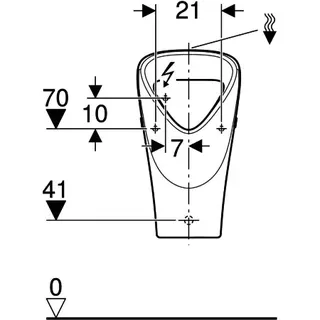 Geberit Renova Urinal Trigonal Zul. oben, Abg.hi. od. unten, weiß, Tect – Bild 4