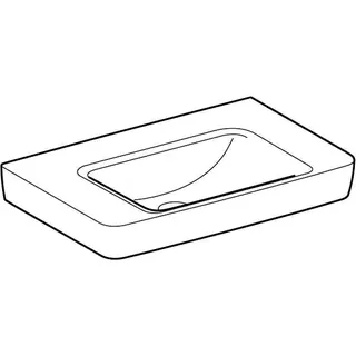 Geberit Renova Plan Waschtisch mit Ablagefl., 75x48cm ohne Hahnloch, ohne Überlauf, weiß – Bild 3