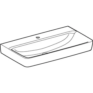 Geberit Renova Plan Waschtisch, 85x48cm mit Hahnloch, ohne Überlauf, weiß – Bild 3