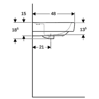 Geberit Renova Plan Waschtisch, 85x48cm mit Hahnloch, ohne Überlauf, weiß, KeraTect – Bild 5