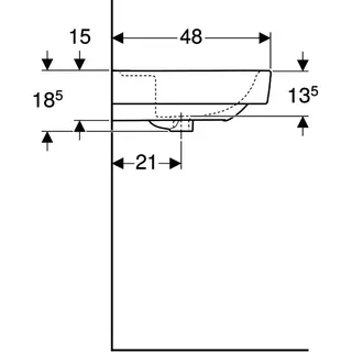Geberit Renova Plan Waschtisch, 85x48cm ohne Hahnloch, ohne Überlauf, weiß – Bild 5