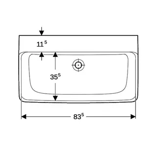 Geberit Renova Plan Waschtisch, 85x48cm ohne Hahnloch, ohne Überlauf, weiß, KeraTect – Bild 4
