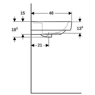 Geberit Renova Plan Waschtisch, 85x48cm ohne Hahnloch, ohne Überlauf, weiß, KeraTect – Bild 5