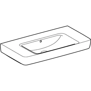 Geberit Renova Plan Waschtisch mit Ablagefl., 90x48cm ohne Hahnloch, mit Überlauf, weiß – Bild 3