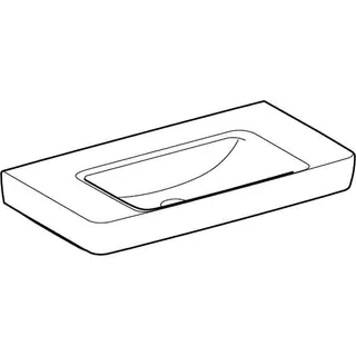Geberit Renova Plan Waschtisch mit Ablagefl., 90x48cm ohne Hahnloch, ohne Überlauf, weiß – Bild 3