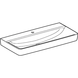 Geberit Renova Plan Waschtisch, 100x48cm mit Hahnloch, ohne Überlauf, weiß – Bild 3