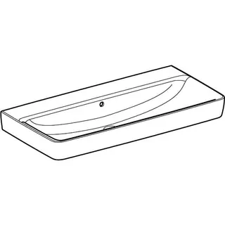 Geberit Renova Plan Waschtisch, 100x48cm ohne Hahnloch, mit Überlauf, weiß – Bild 3