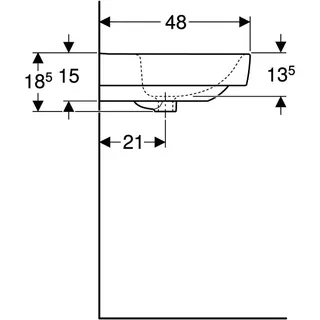 Geberit Renova Plan Doppelwaschtisch 130x48cm ohne Hahnloch, ohne Überlauf, weiß – Bild 5