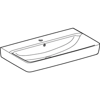 Geberit Renova Plan Aufsatzwaschtisch 85x48cm mit Hahnloch, mit Überlauf, weiß – Bild 3