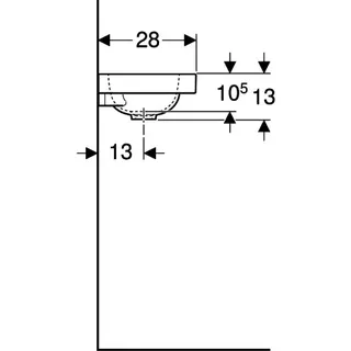 Geberit iCon Light Handwaschbecken 38x28cm m. Hahnloch links, ohne Überlauf, weiß, KeraTect – Bild 5