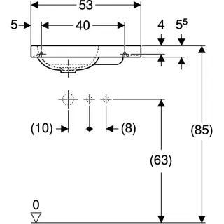 Geberit iCon Light Handwaschbecken 53x31cm Ablg./Hl. rechts, ohne Überlauf, weiß matt – Bild 4