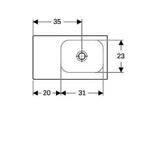 Geberit iCon Light Handwaschbecken 53x31cm Ablg./ohne Hahnloch links, ohne Überlauf, weiß, KeraTect – Bild 4