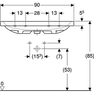 Geberit iCon Light Waschtisch 90x48cm ohne Hahnloch, ohne Überlauf, weiß – Bild 4
