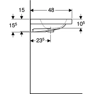 Geberit iCon Light Waschtisch 90x48cm ohne Hahnloch, ohne Überlauf, weiß – Bild 5