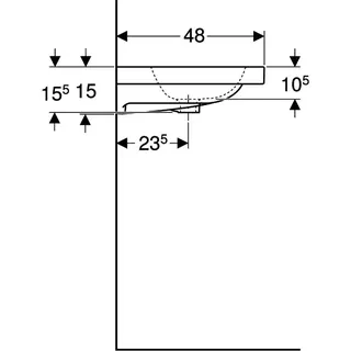 Geberit iCon Light Waschtisch 120x48cm zwei Hahnlöcher, mit Überlauf, weiß, KeraTect – Bild 5