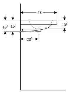 Geberit iCon Light Waschtisch 120x48cm ohne Hahnloch, mit Ül., weiß, KeraTect – Bild 5