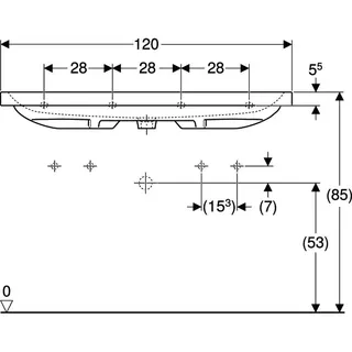 Geberit iCon Light Waschtisch 120x48cm ohne Hahnloch, ohne Ül., weiß, KeraTect – Bild 4