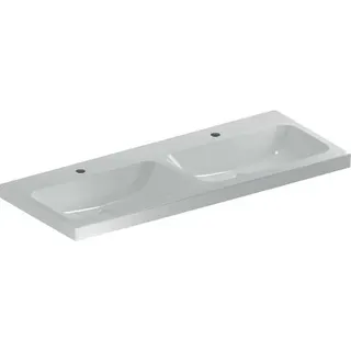Geberit iCon Light Doppelwaschtisch 120x48cm mit Hahnloch, ohne Ül., weiß, KeraTect – Bild 2