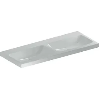 Geberit iCon Light Doppelwaschtisch 120x48cm ohne Hahnloch, ohne Überlauf, weiß – Bild 2