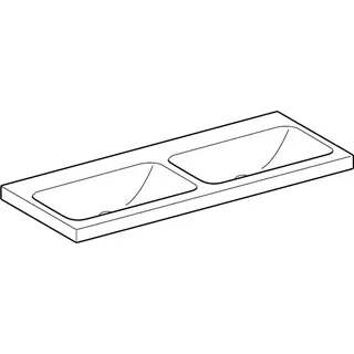 Geberit iCon Light Doppelwaschtisch 120x48cm ohne Hahnloch, ohne Überlauf, weiß – Bild 3
