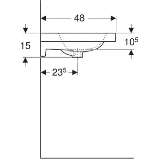Geberit iCon Light Doppelwaschtisch 120x48cm ohne Hahnloch, ohne Überlauf, weiß – Bild 5