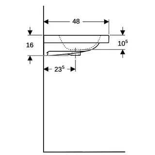 Geberit iCon Light Waschtisch 90x48cm Ablagefl., mit Hahnloch, ohne Überlauf, weiß KeraTect – Bild 5
