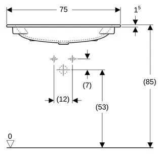 Geberit iCon Möbelwaschtisch 75x48cm mit Hahnloch, ohne Ül., weiß, KeraTect – Bild 3