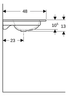Geberit iCon Möbelwaschtisch 75x48cm mit Hahnloch, ohne Ül., weiß, KeraTect – Bild 4