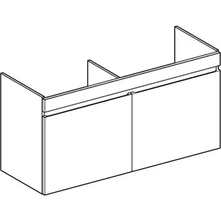 Geberit Renova Plan US f. DWT m. 2 Schubladen 122,6x60,6x44,6cm, Nussbaum hickory hell – Bild 3