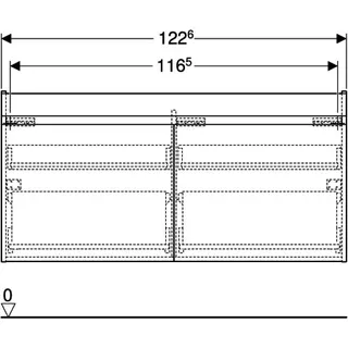Geberit Renova Plan US f. DWT m. 2 Schubladen 122,6x60,6x44,6cm, Nussbaum hickory hell – Bild 4
