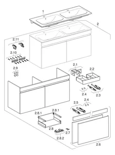 Geberit Renova Plan Set DMWT m. US, 2 Schubl. 130x62,2x48cm, Nussbaum hi hell/KeraTect – Bild 5