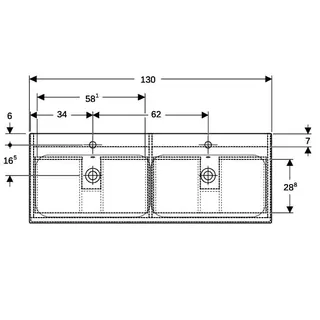 Geberit Renova Plan Set DMWT m. US, 2 Schubl. 130x62,2x48cm, Nussbaum hickory hell – Bild 5