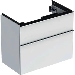 Geberit iCon Unterschrank f. Waschtisch, verk. Ausld. 74x61,5x41,6cm, weiß hgl/Gr. chrom – Bild 2