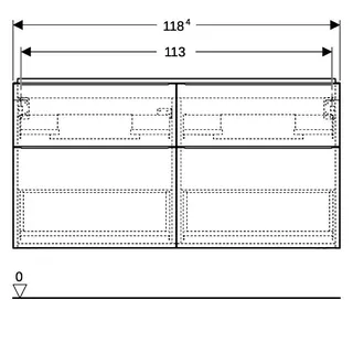 Geberit iCon Unterschrank für DWT, 4 Schubl. 118,4x61,5x47,6cm, lava – Bild 4