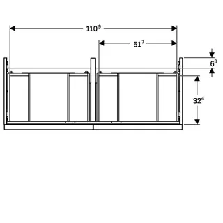 Geberit iCon Unterschrank für DWT, 4 Schubl. 118,4x61,5x47,6cm, lava – Bild 5