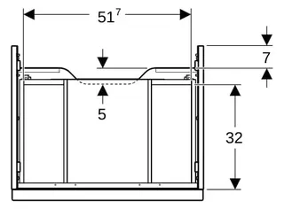 Geberit iCon Unterschrank für Waschtisch, 1 Schubl. 59,2x24,7x47,6cm, weiß matt – Bild 2