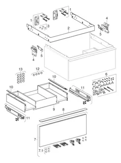 Geberit iCon Unterschrank für Waschtisch, 1 Schubl. 59,2x24,7x47,6cm, weiß matt – Bild 5